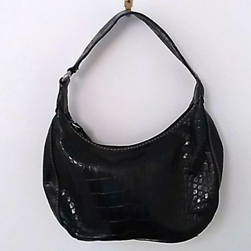 Nine West Black Alligator Design Hand Bag.
